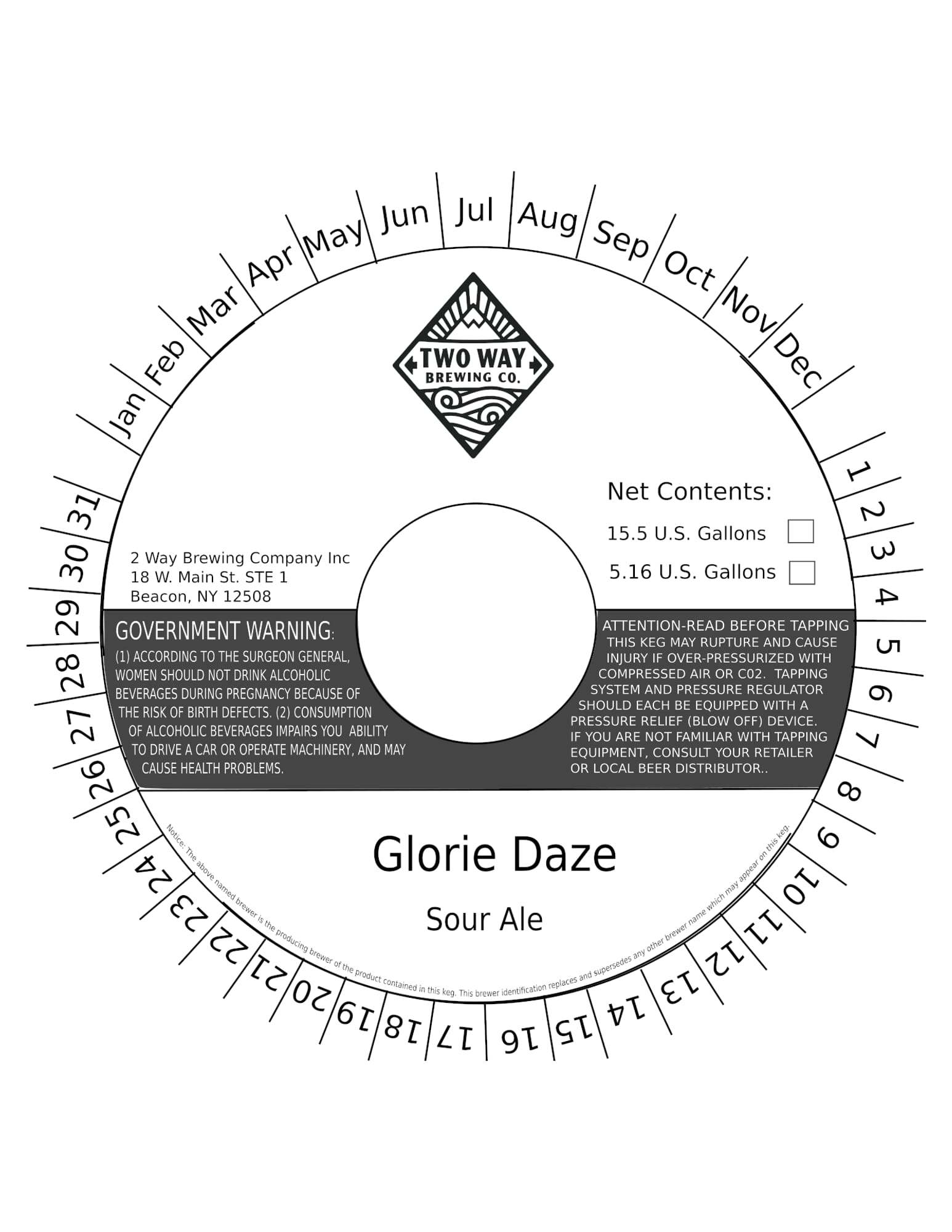 Glorie Daze by Two Way Brewing Co - beer label