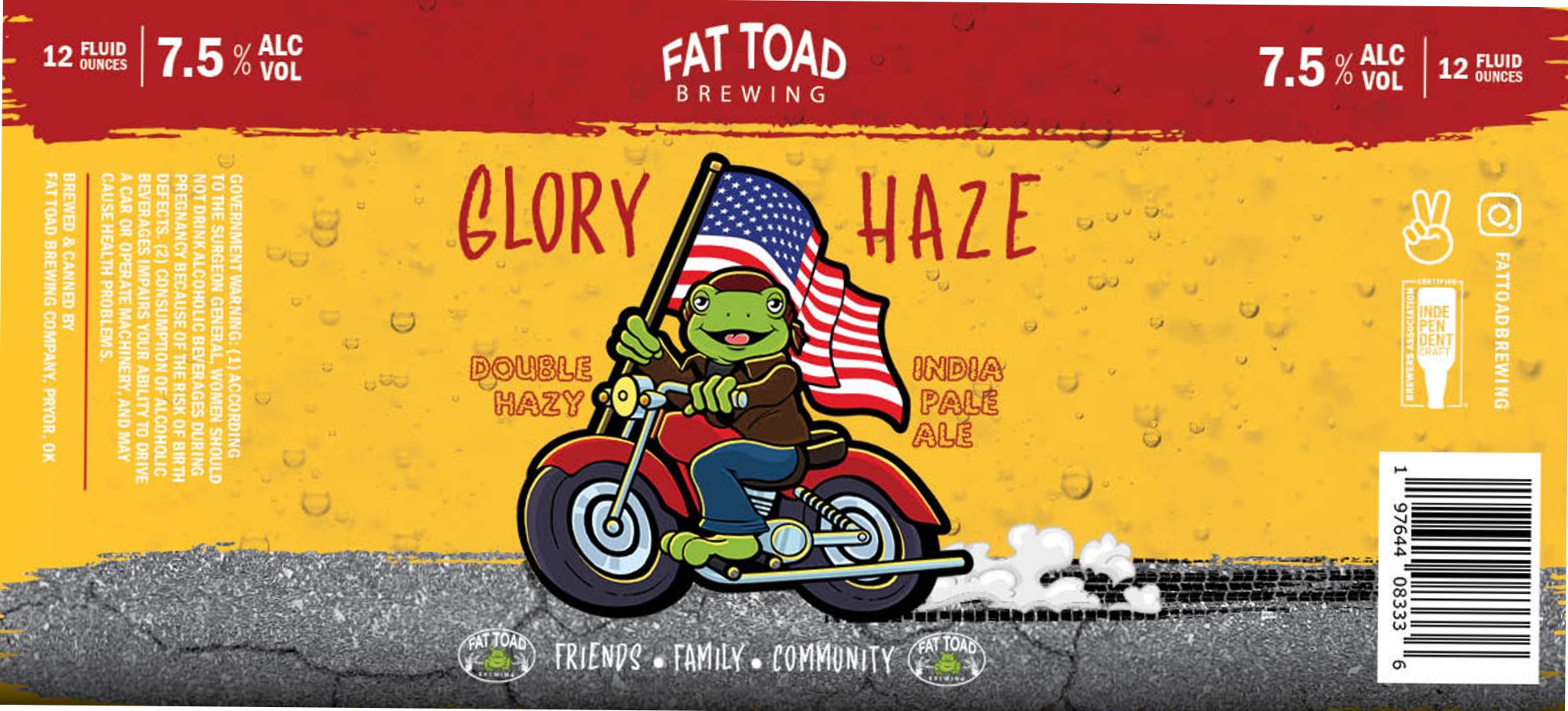 Glory Haze by Fat Toad Brewing - beer label
