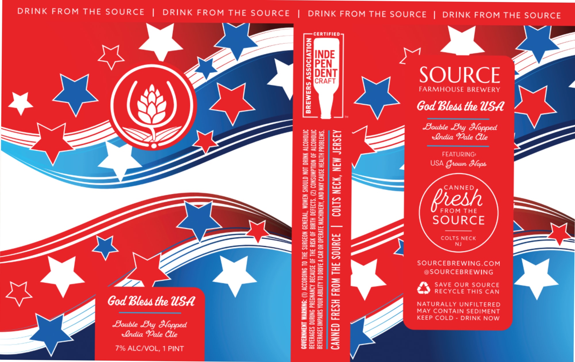 God Bless the USA by Source Farmhouse Brewery - beer label
