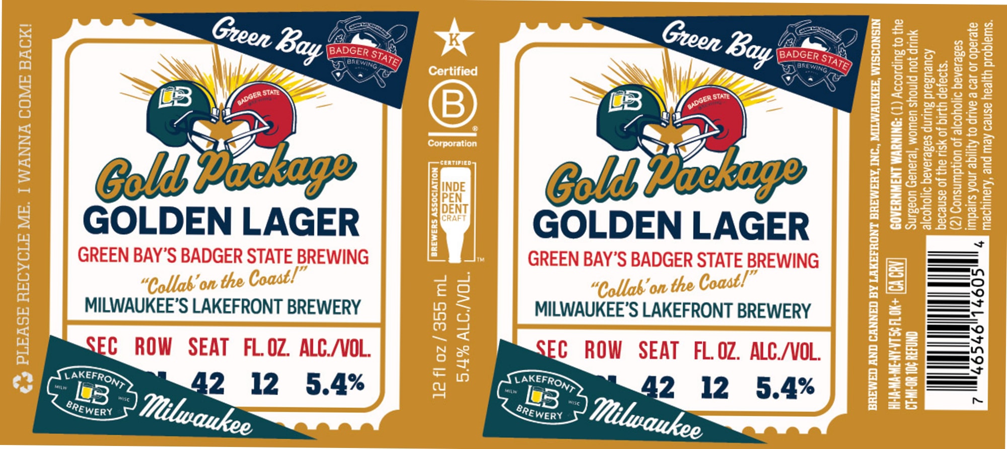 Gold Package Golden Lager by Lakefront Brewery - beer label