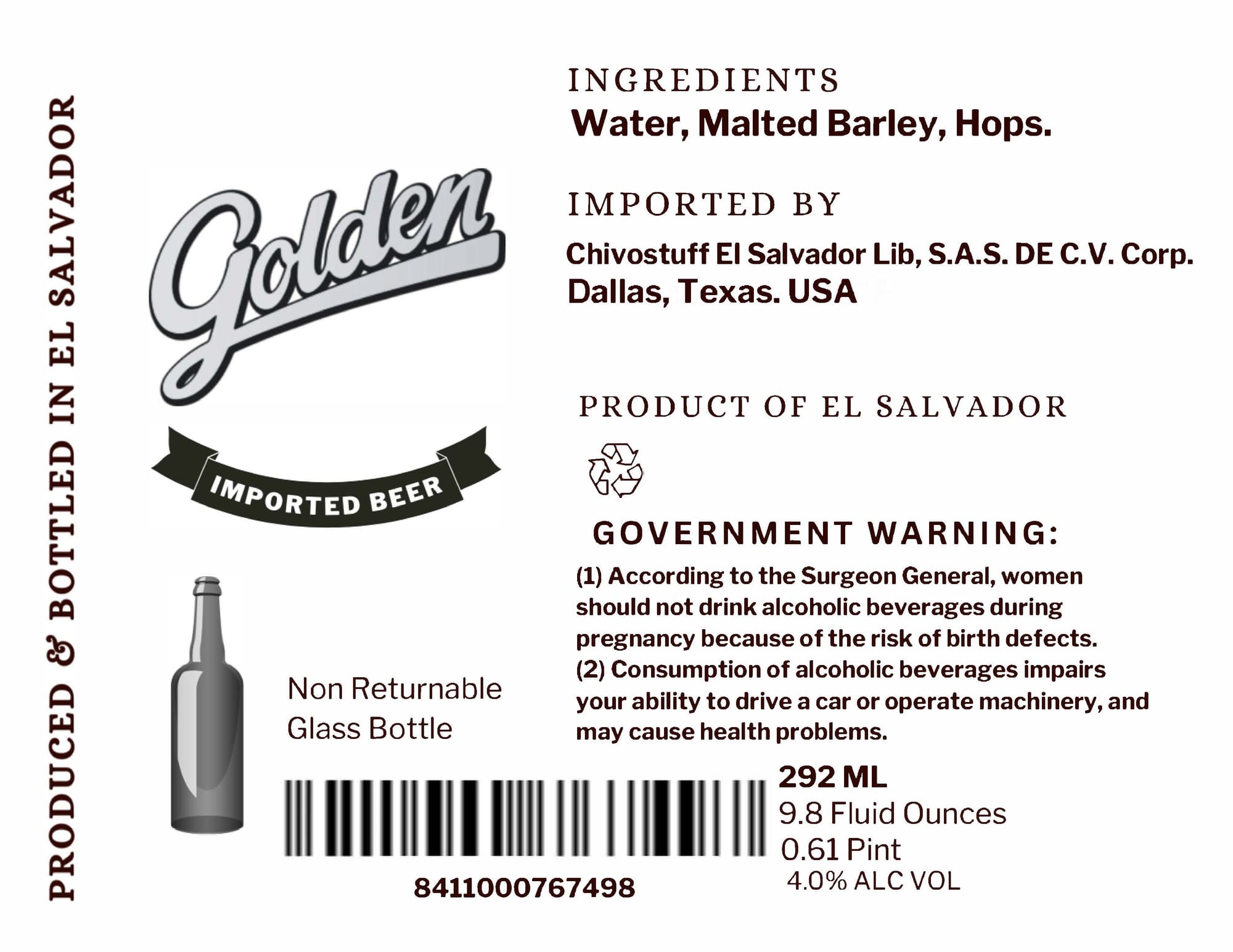 Golden by Chivostuff El Salvador Lib - beer label