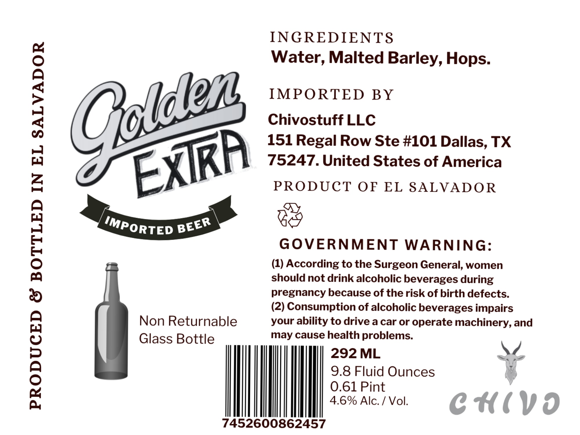 Golden Extra by Chivostuff LLC - beer label