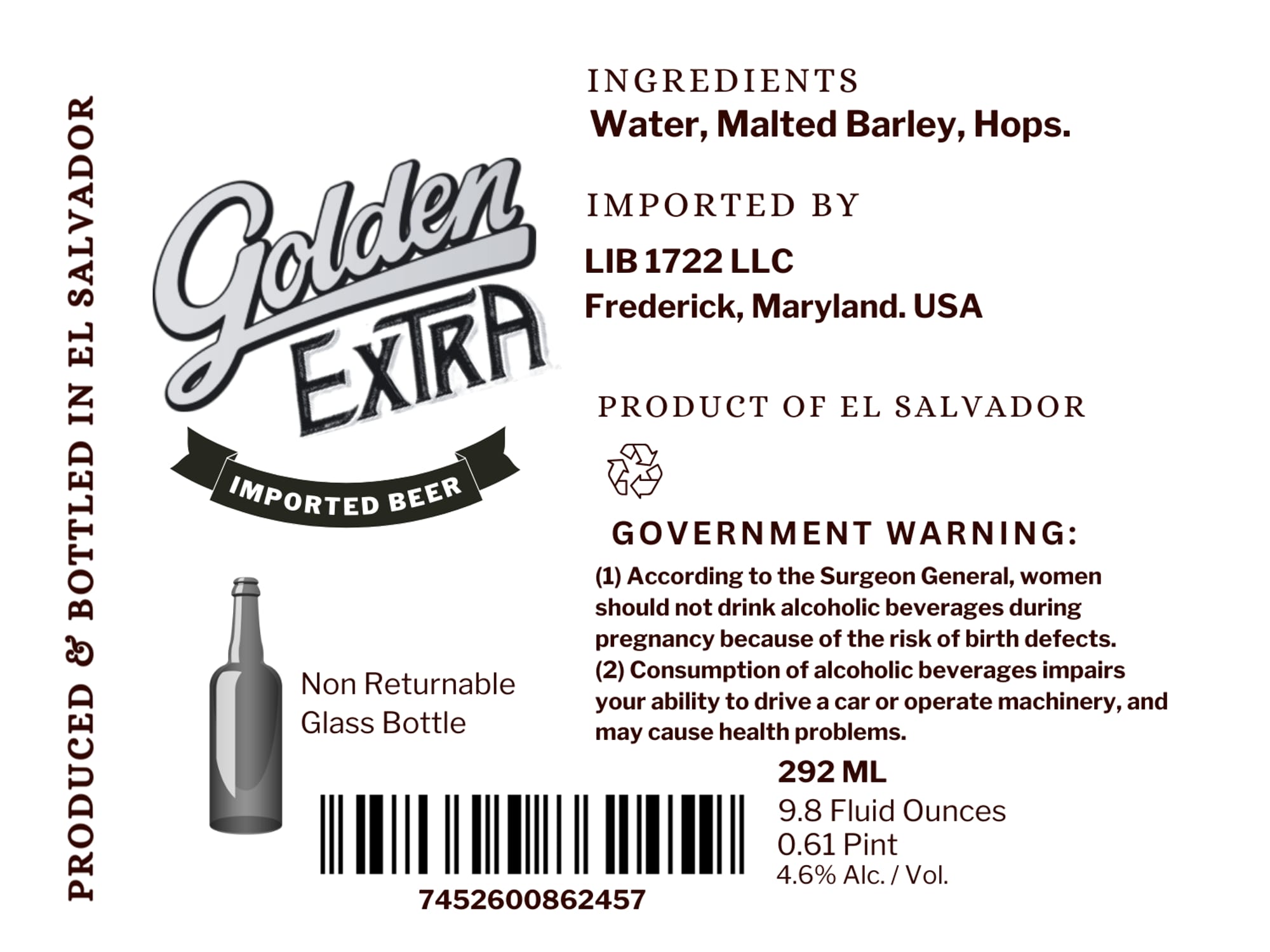 Golden Extra by LIB 1722 LLC - beer label
