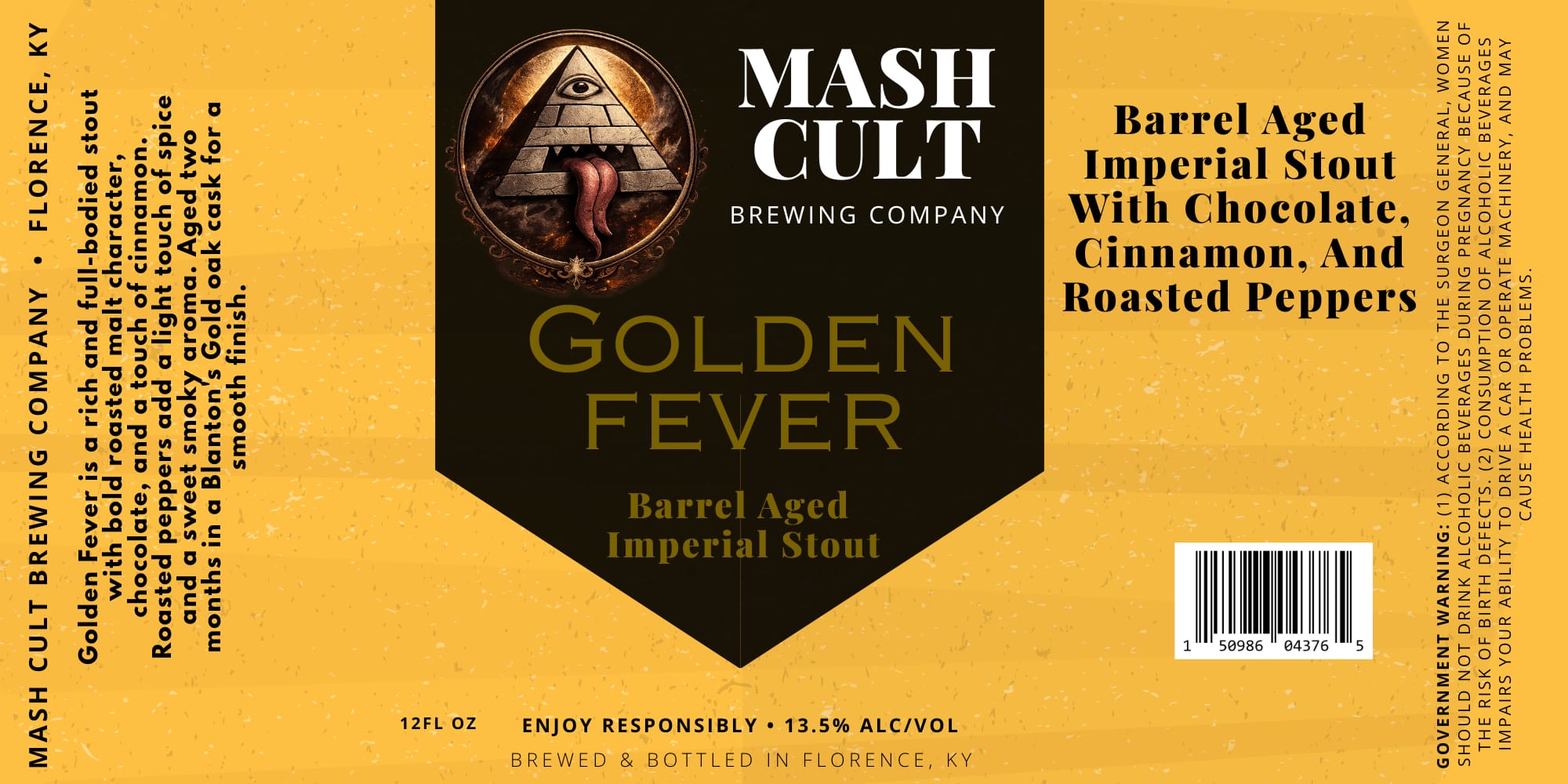 Golden Fever by Mash Cult Brewing Company - beer label