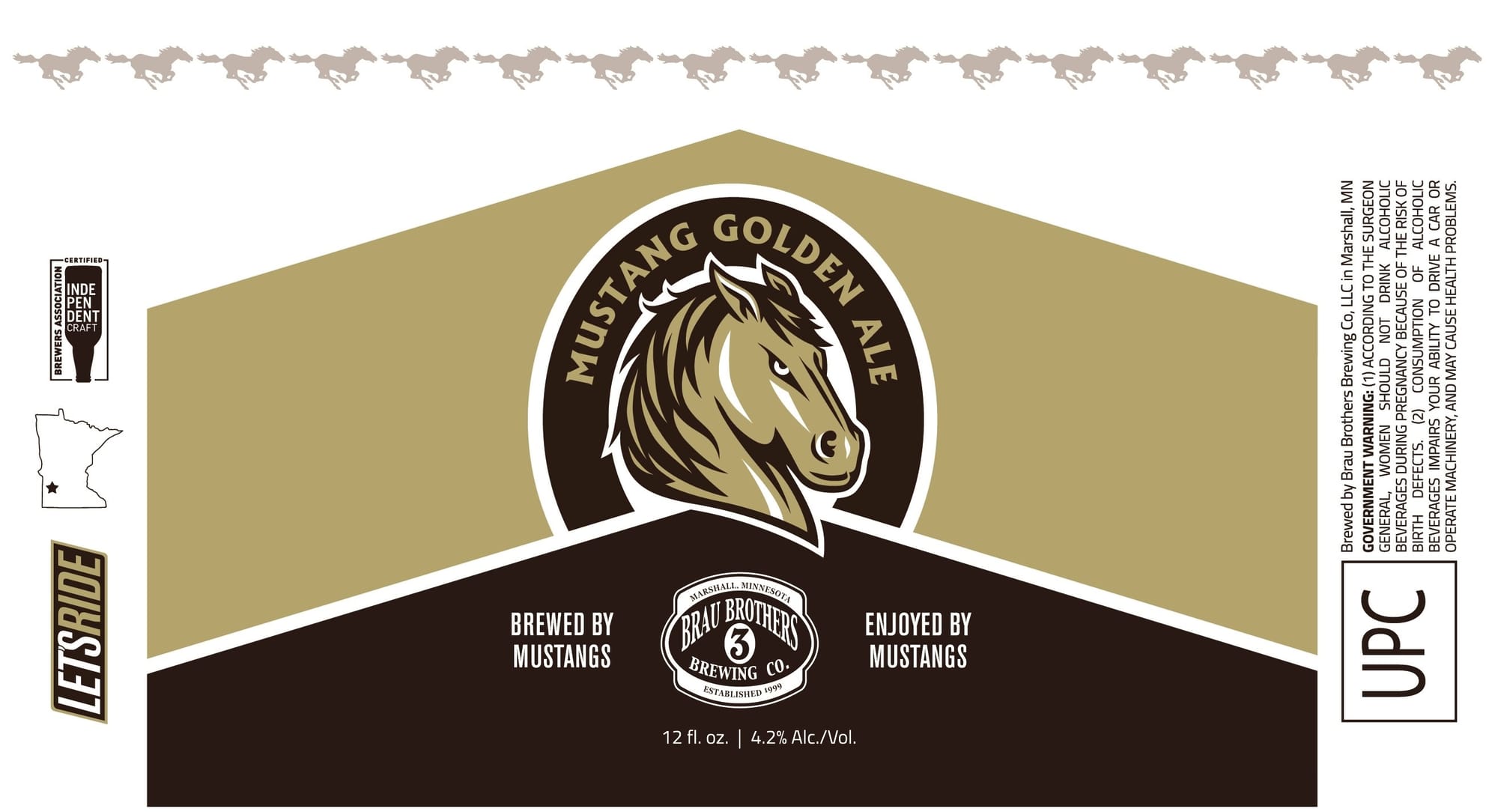 Golden Mustang Ale by Brau Brothers Brewing Co. - beer label