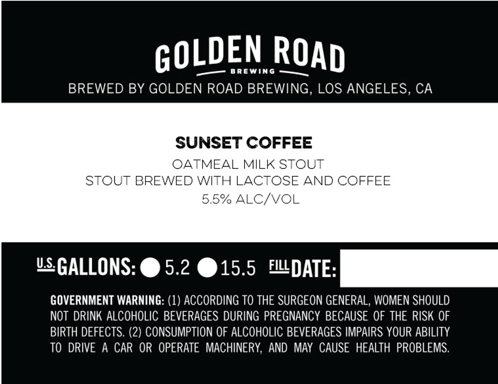 Sunset Coffee by Golden Road Brewing - beer label