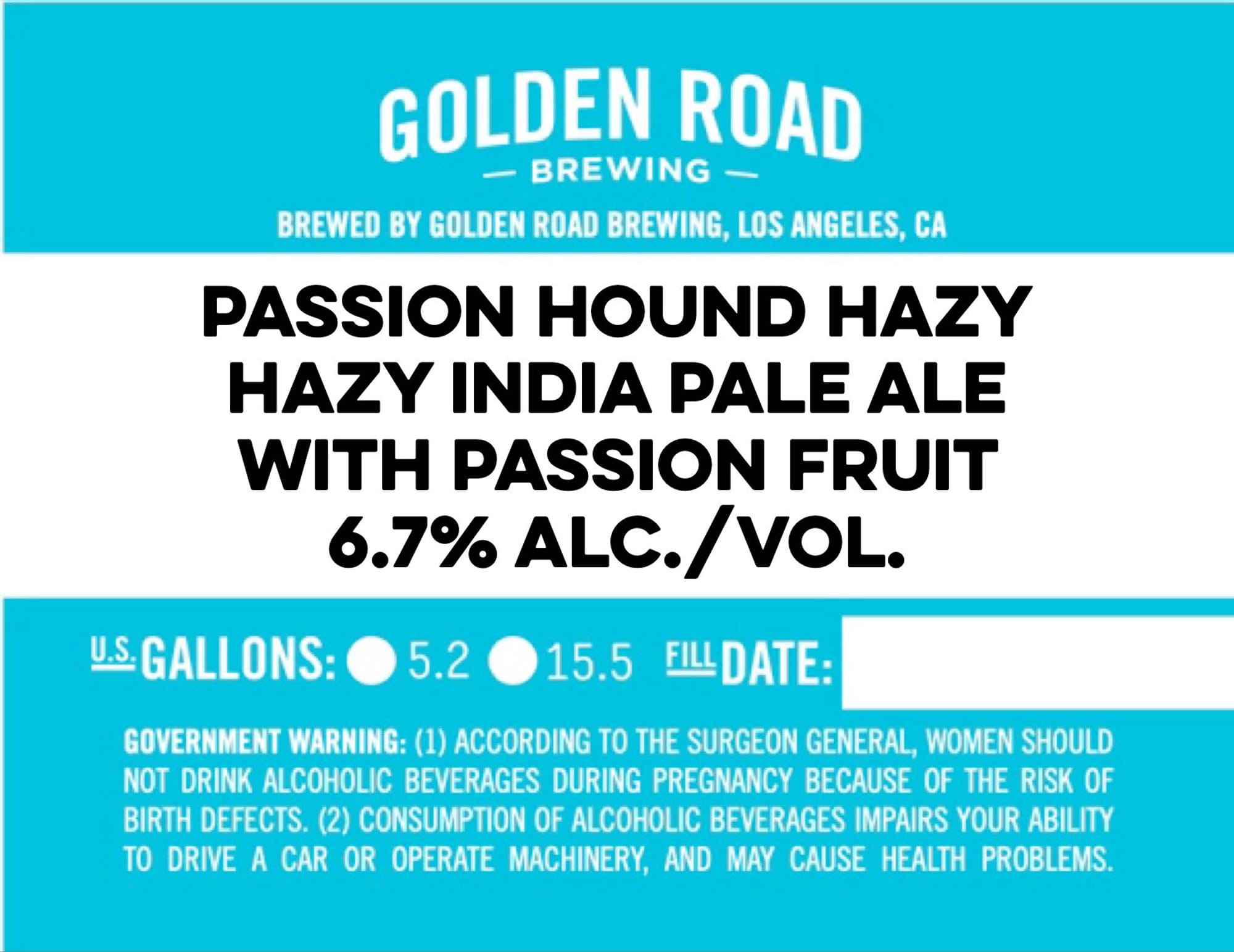 Passion Hound Hazy IPA by Golden Road Brewing - beer label