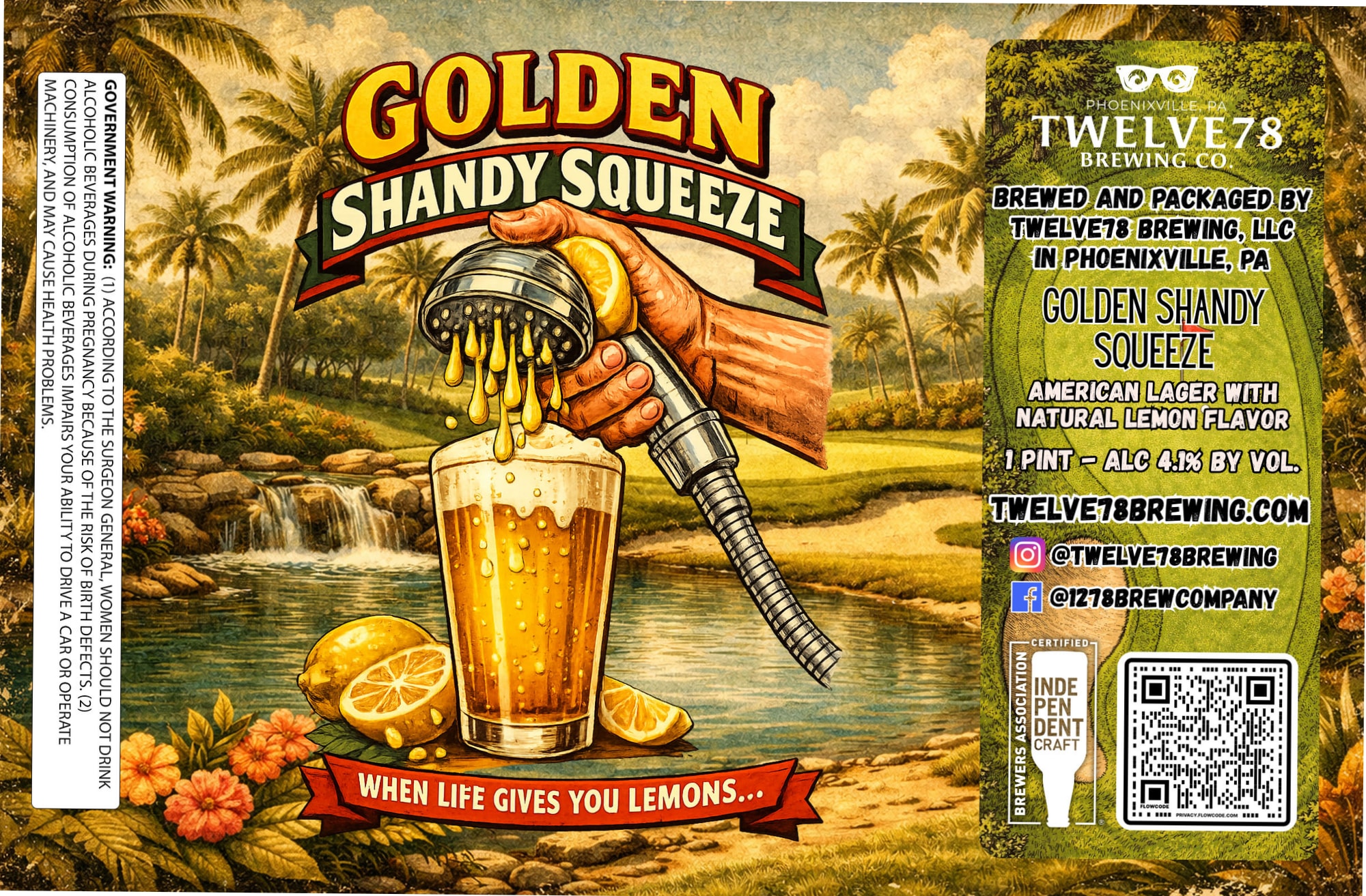 Golden Shandy Squeeze by Twelve78 Brewing Co. - beer label