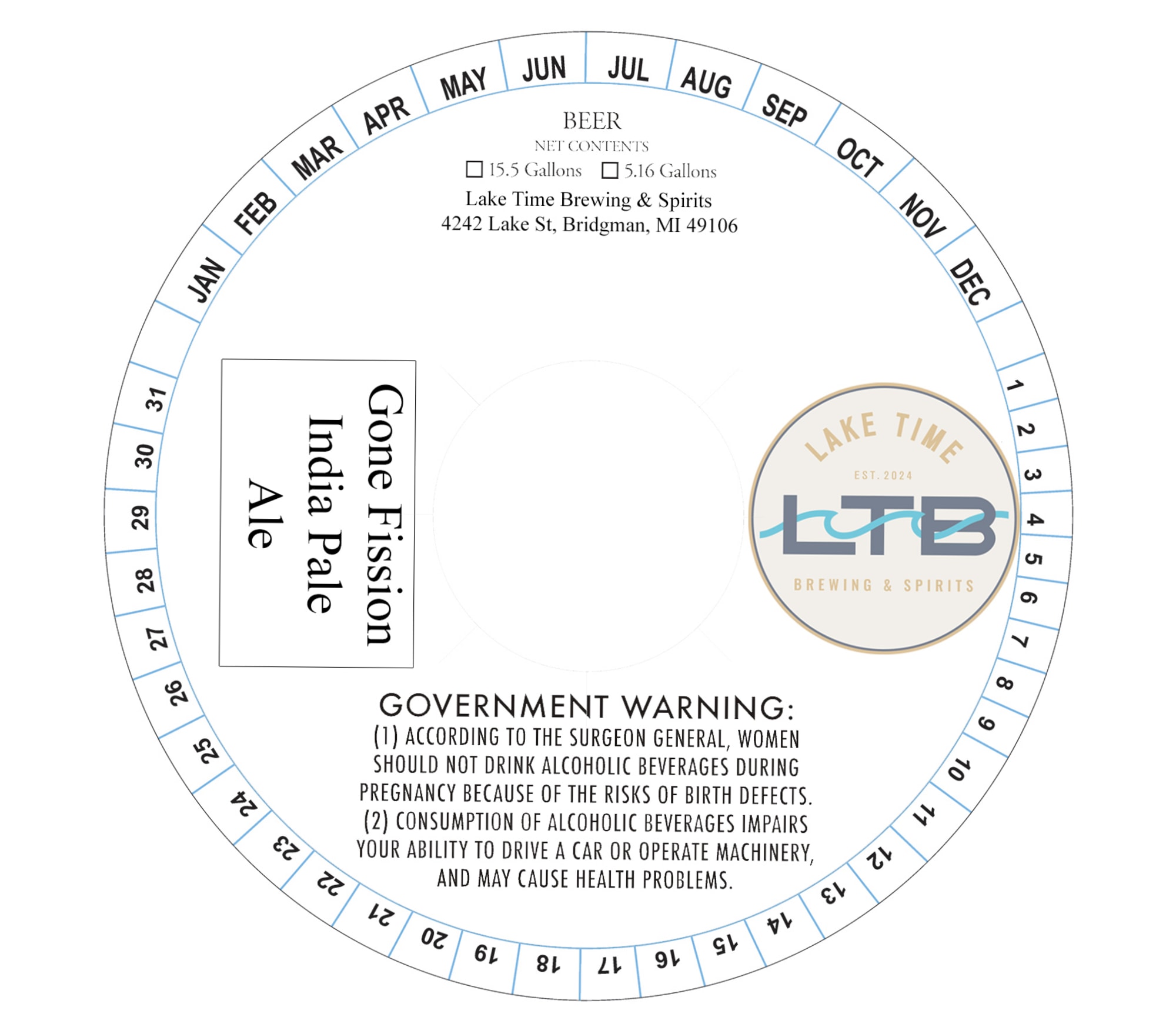 Gone Fission India Pale Ale by Lake Time Brewing & Spirits - beer label