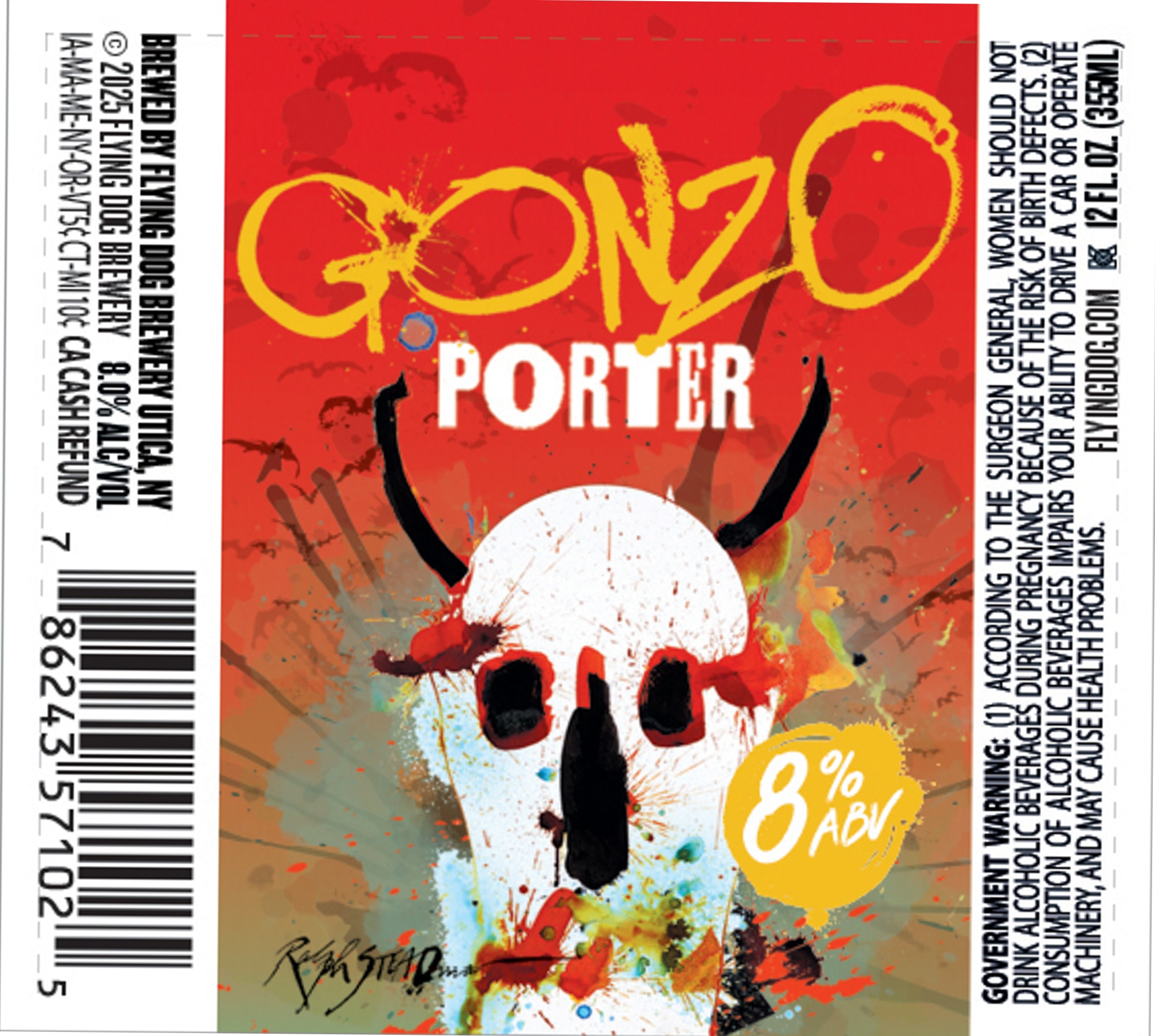 Gonzo Porter by Flying Dog Brewery - beer label