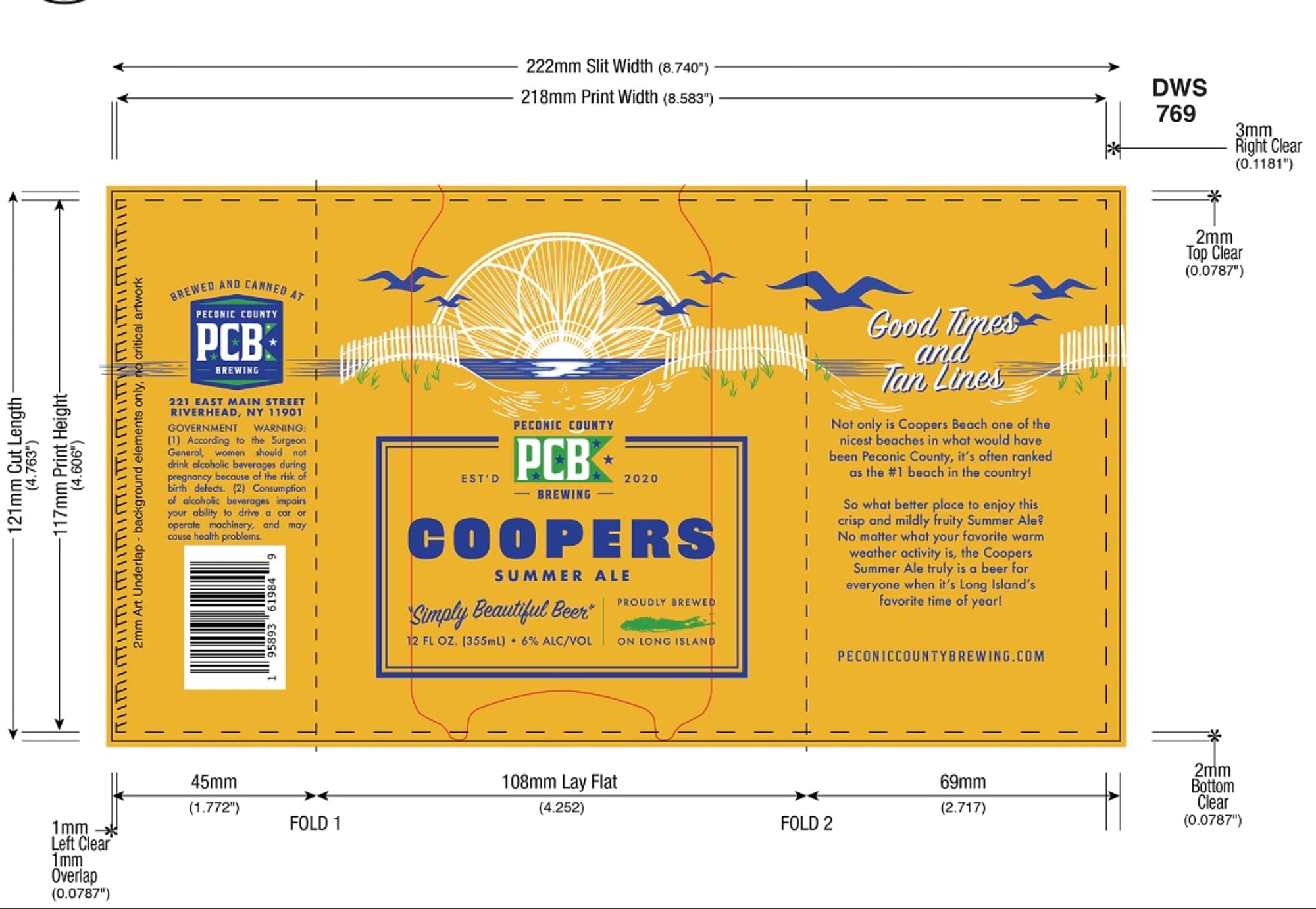 Good Times Tan Lines by Peconic County Brewing - beer label