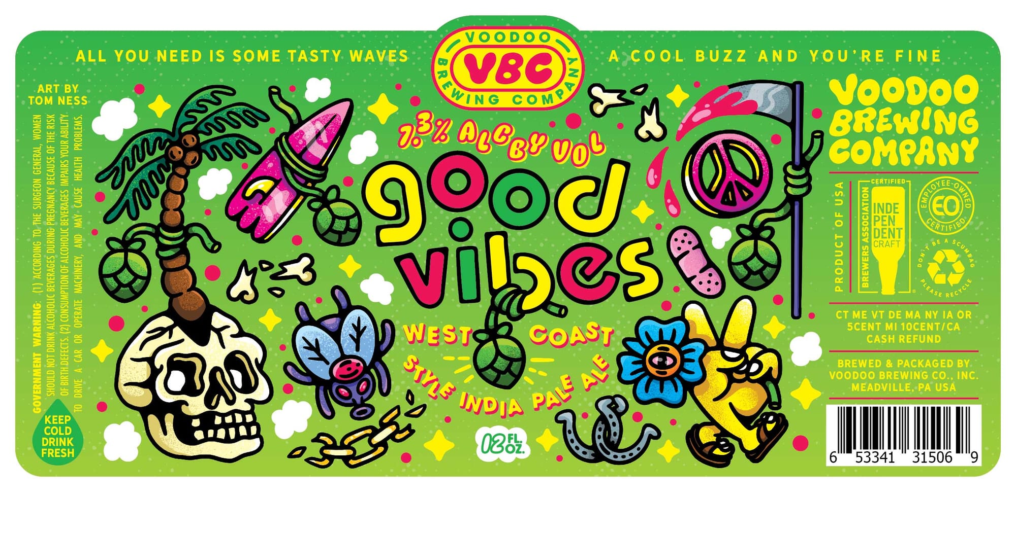 Good Vibes by Voodoo Brewing Company - beer label