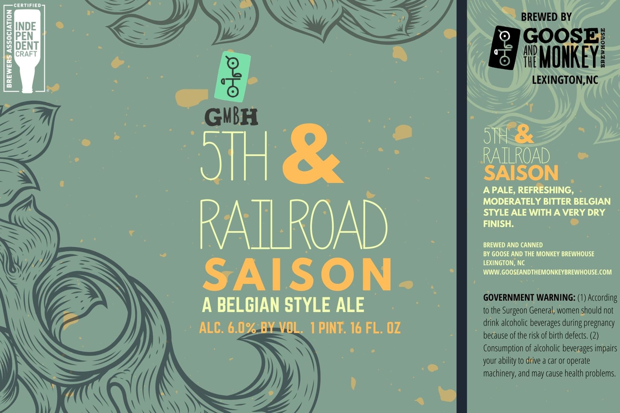 5th & Railroad Saison by Goose and the Monkey Brew House - beer label
