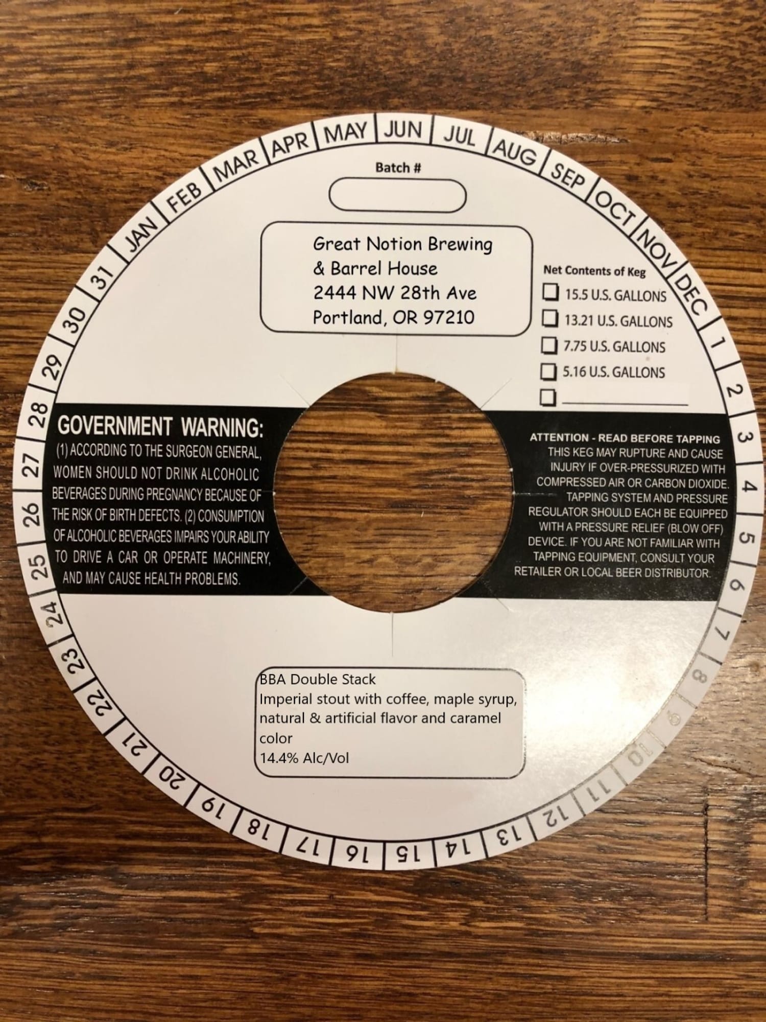 Government Warning by Great Notion Brewing - beer label