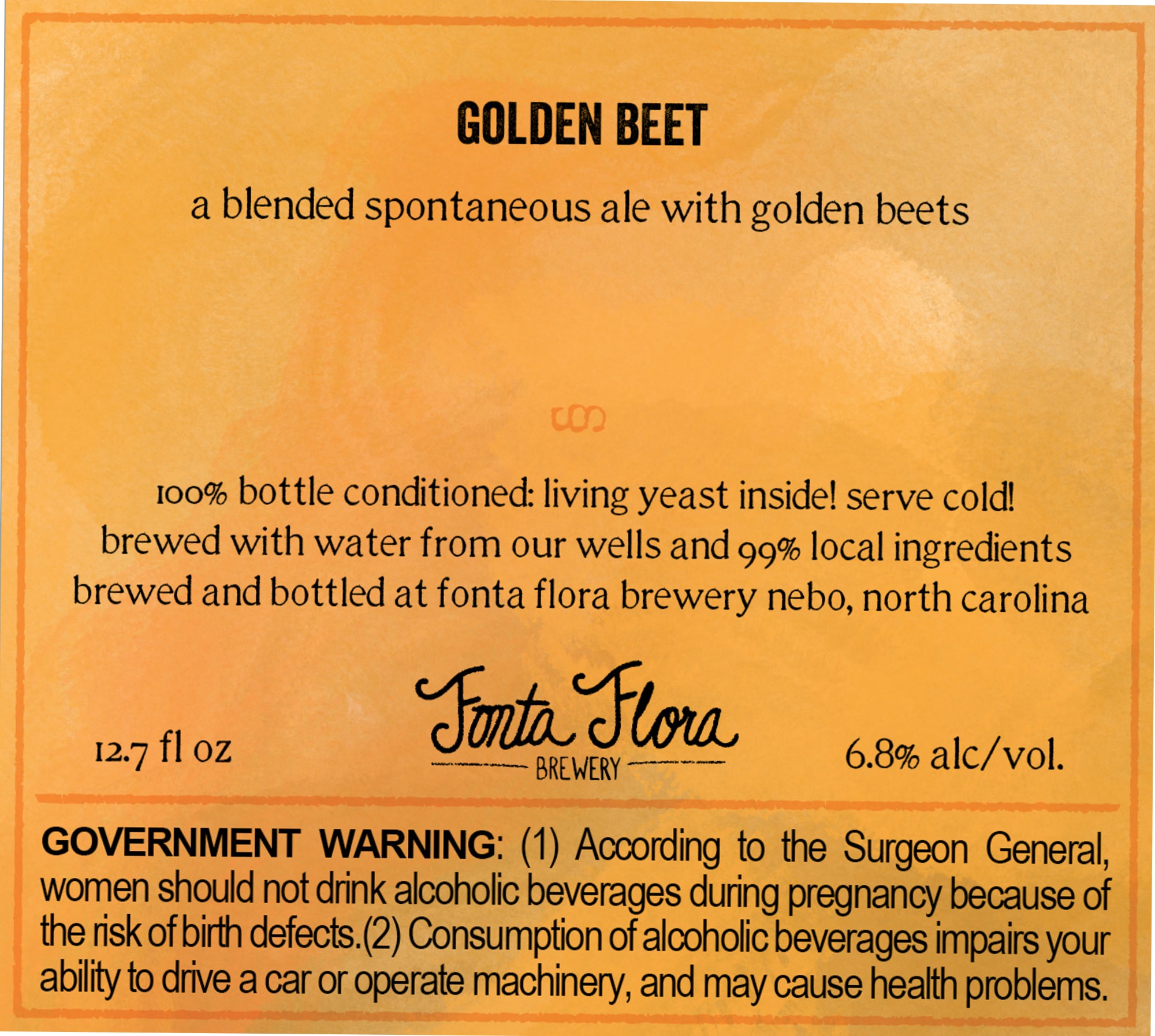 Government Warning by Fonta Flora Brewery - beer label