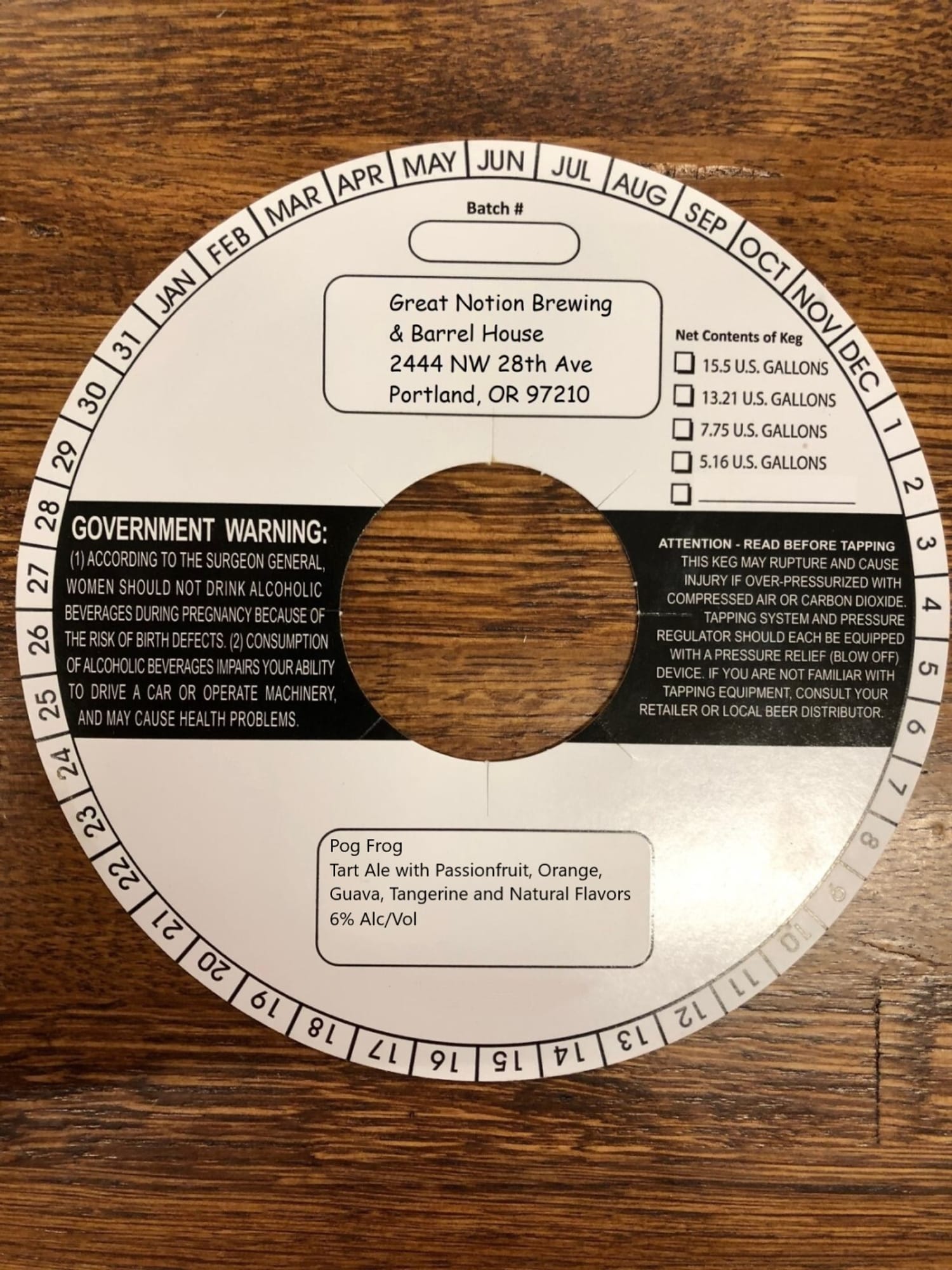 Government Warning by Great Notion Brewing - beer label