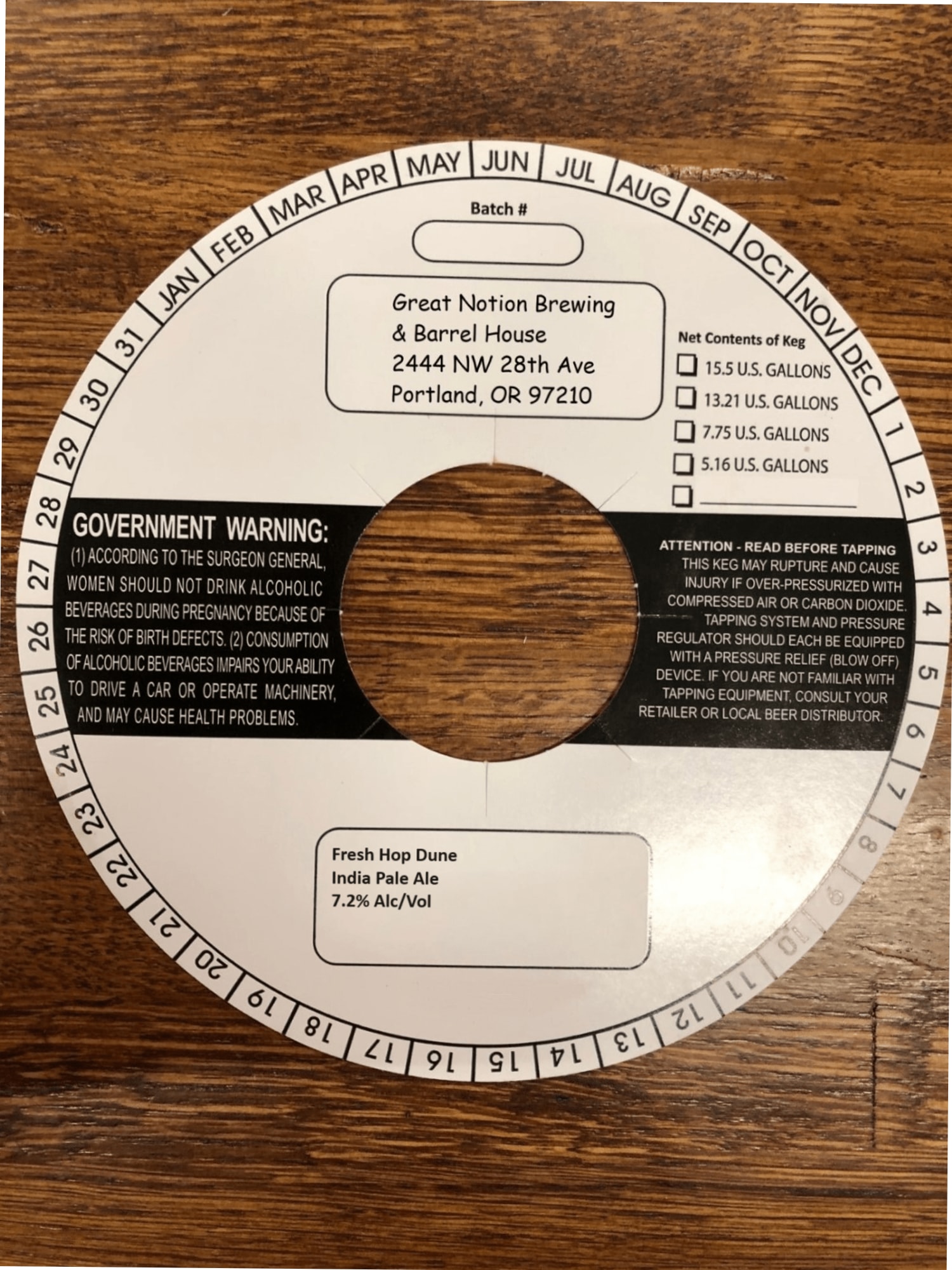 Government Warning by Great Notion Brewing & Barrel House - beer label