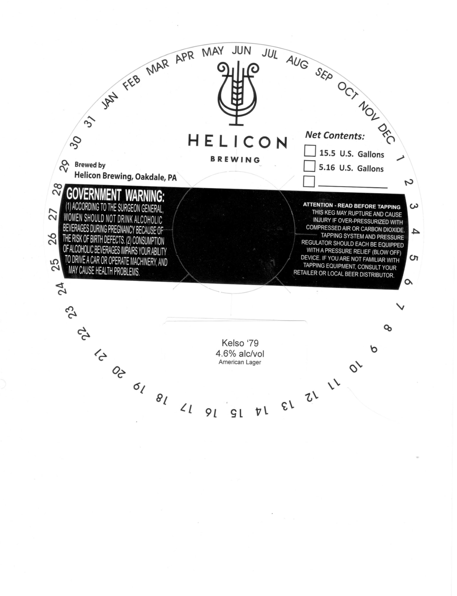 Government Warning by Helicon Brewing - beer label