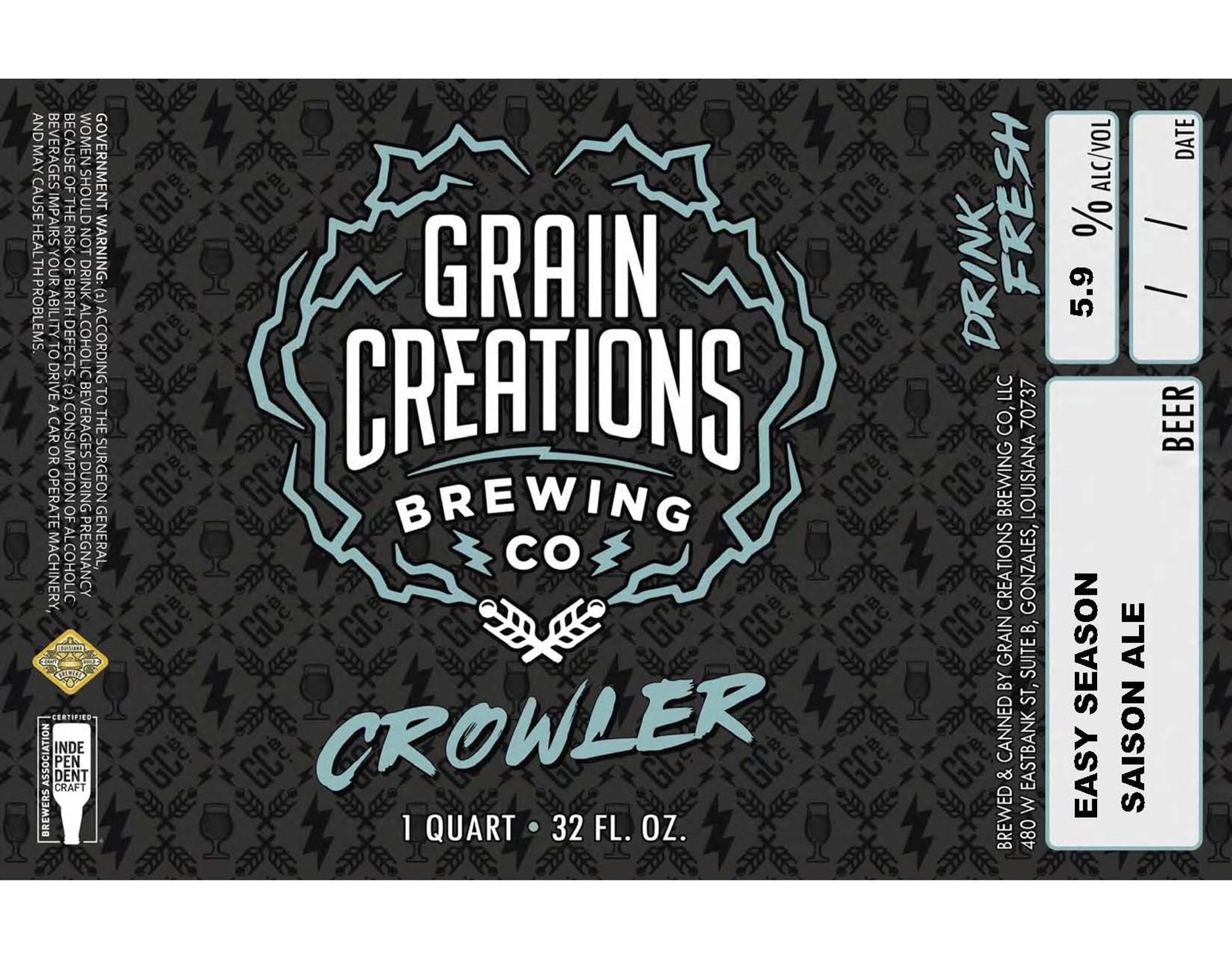 Crawler by Grain Creations Brewing Co. - beer label