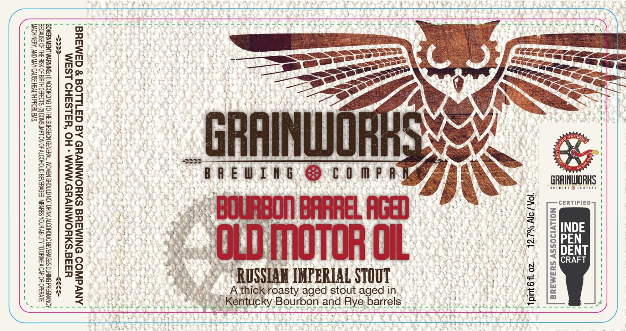 Old Motor Oil by Grainworks Brewing Company - beer label
