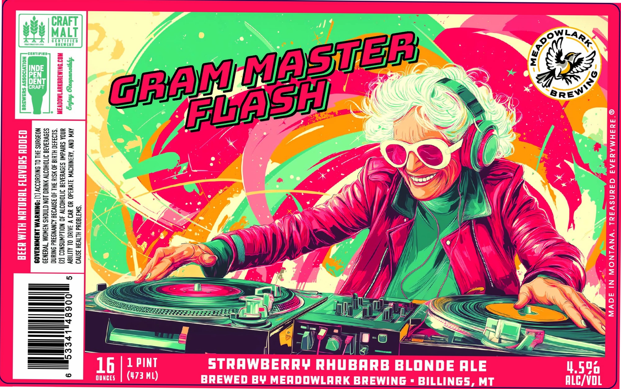 Gram Flash by Meadowlark Brewing - beer label