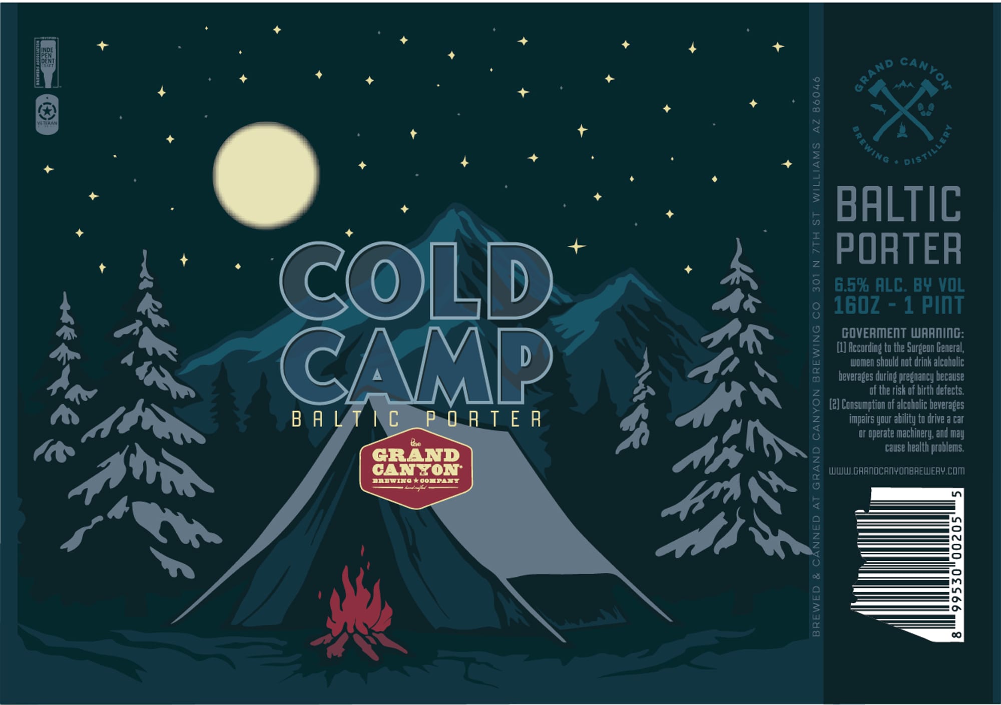 Cold Camp Baltic Porter by Grand Canyon Brewing & Distillery - beer label