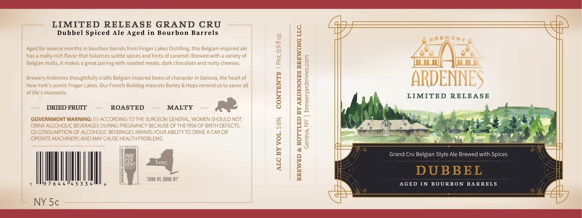 Grand Cru Dubbel by Ardennes Brewing LLC - beer label