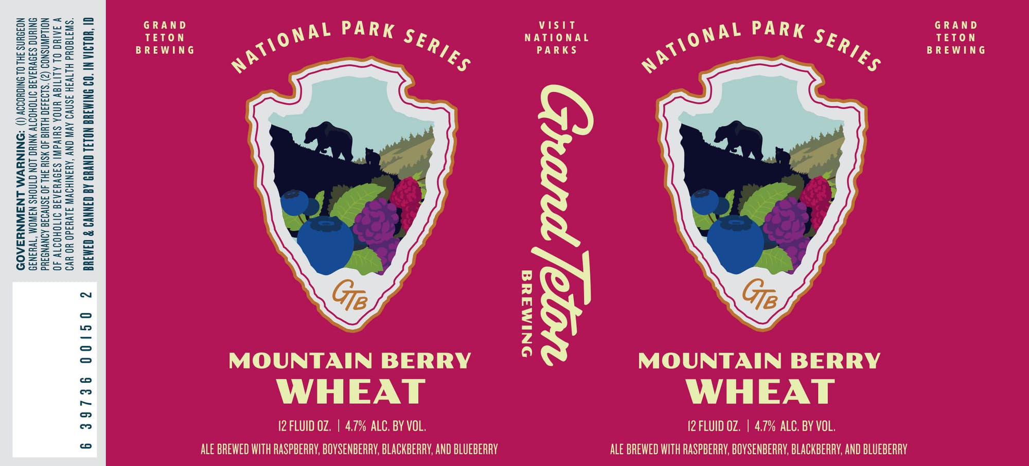 Mountain Berry Wheat by Grand Teton Brewing - beer label