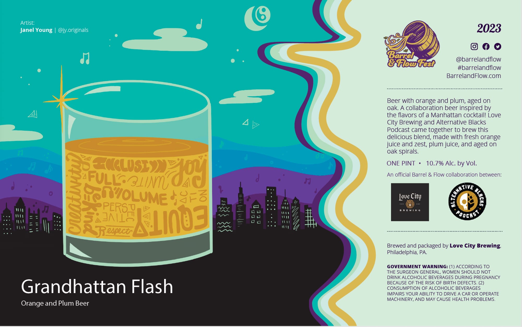 Grandhattan Flash by Love City Brewing & Barrel & Flow - beer label
