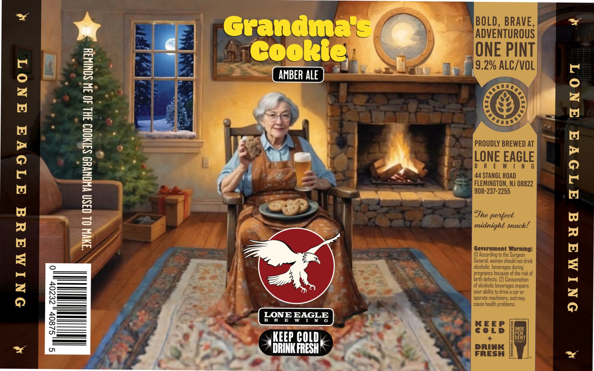 Grandma's Cookie by Lone Eagle Brewing - beer label