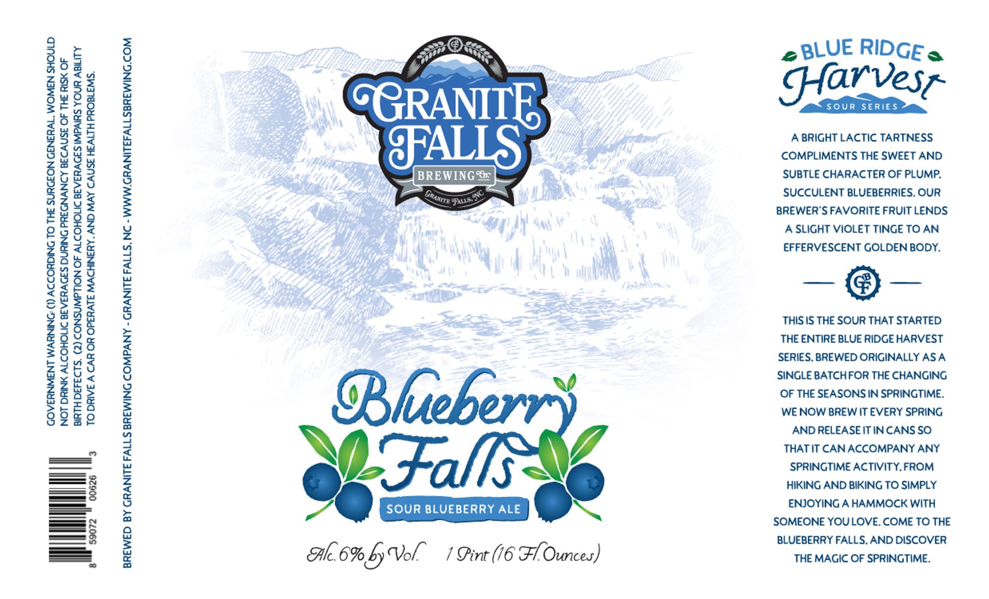 Blueberry Falls by Granite Falls Brewing Co. - beer label
