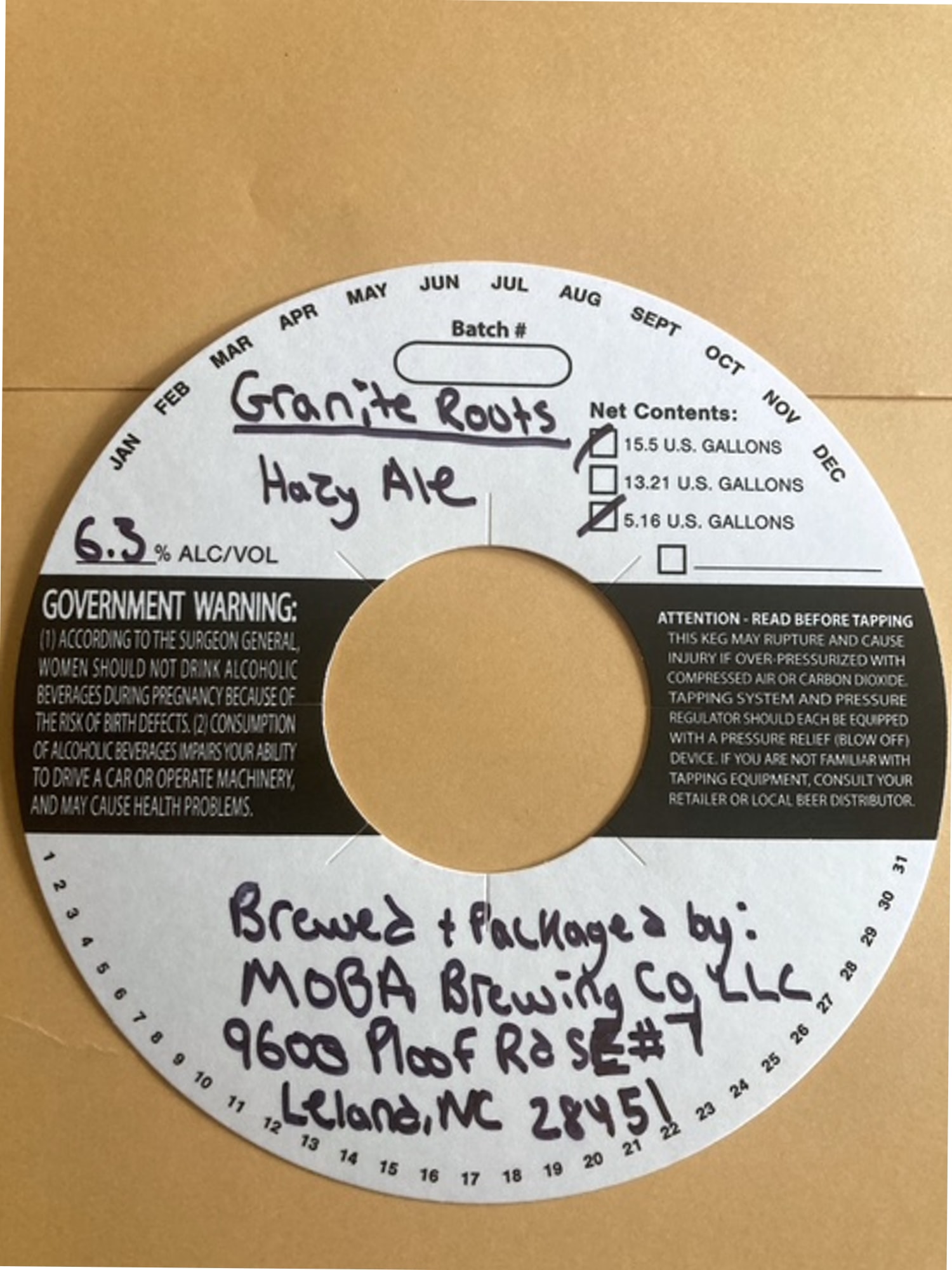 Granite Roots Hazy Ale by MOBA Brewing Co. LLC - beer label