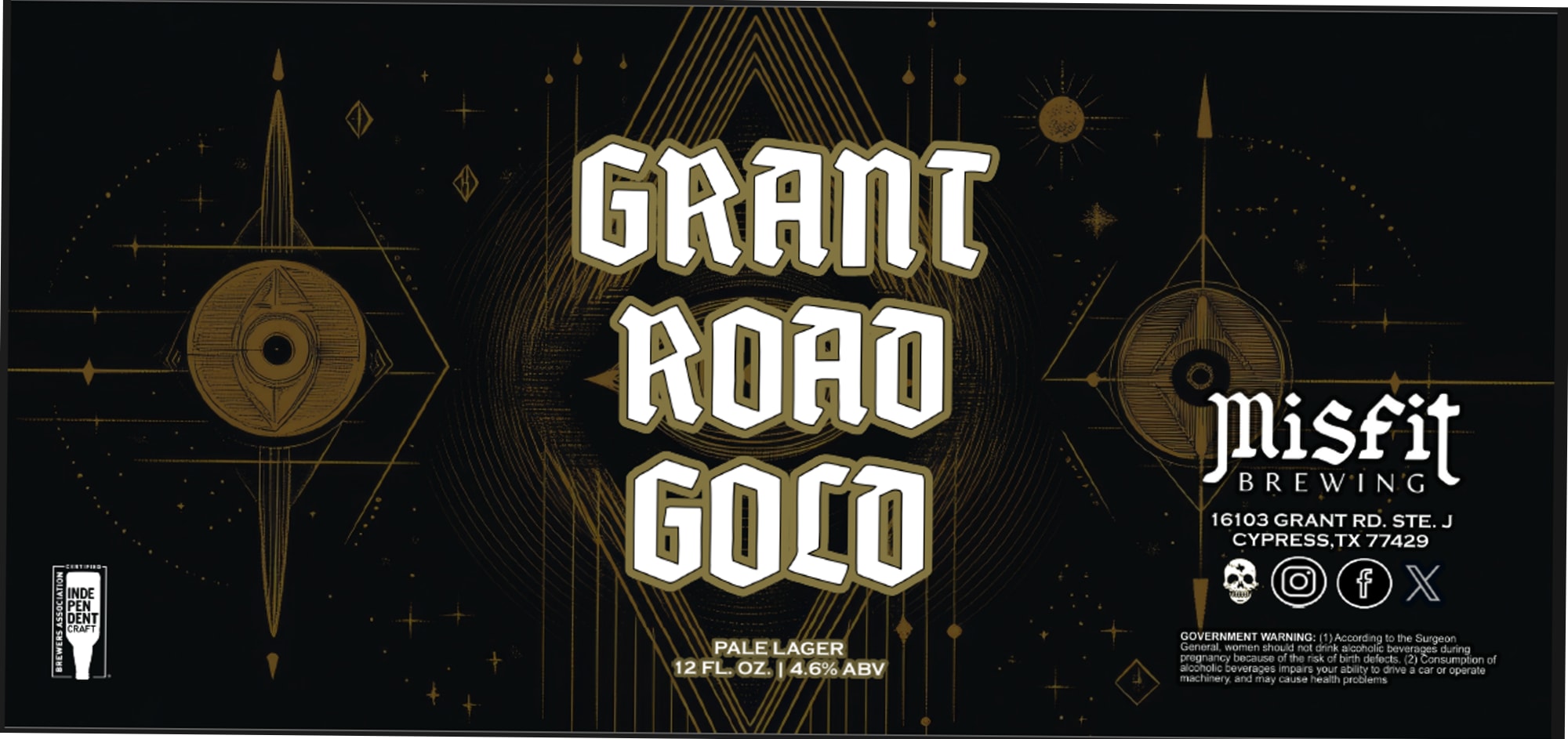 Grant Road Gold by Misfit Brewing - beer label