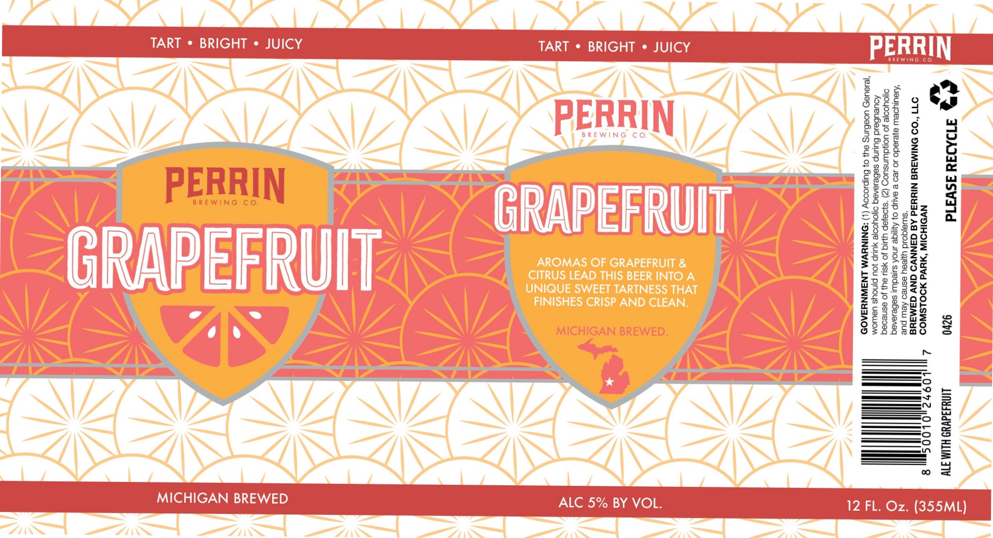 Grapefruit Ale by Perrin Brewing Co. - beer label