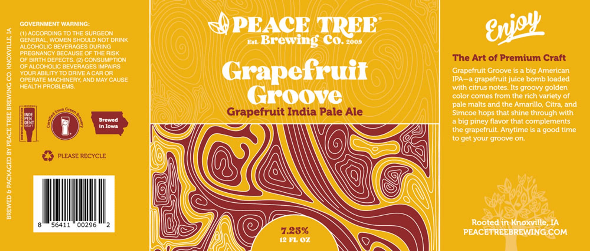 Grapefruit Groove by Peace Tree Brewing Co. - beer label