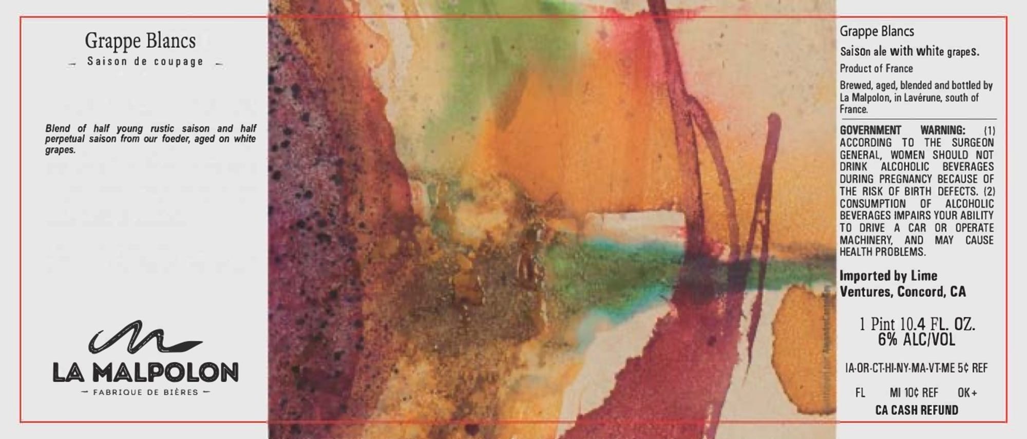 Grappe Blancs by La Malpolon - beer label