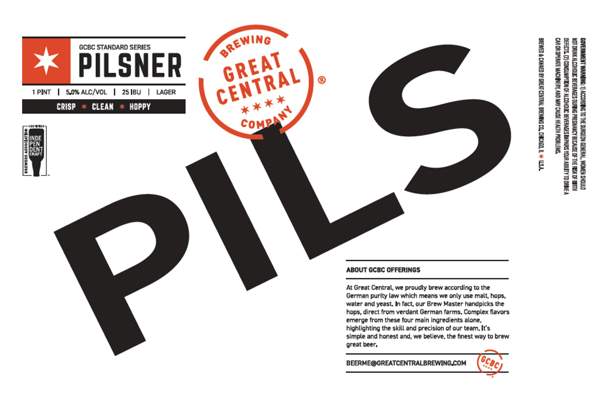 Pilsner by Great Central Brewing Company - beer label