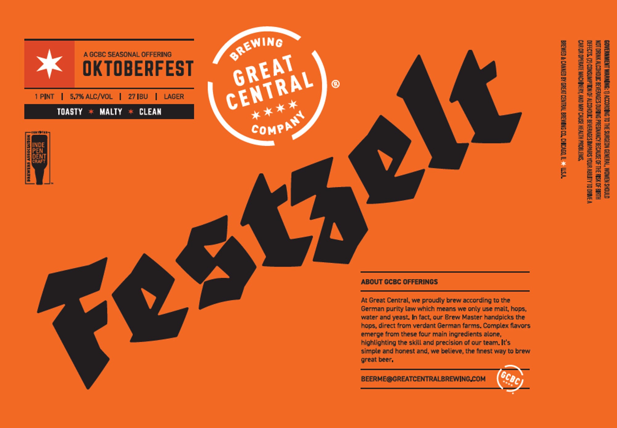 Oktoberfest by Great Central Brewing Company - beer label