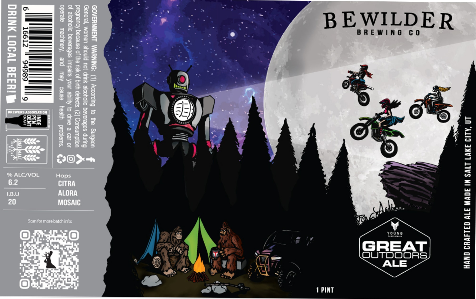 Great Outdoors Ale by Bewilder Brewing Co. - beer label