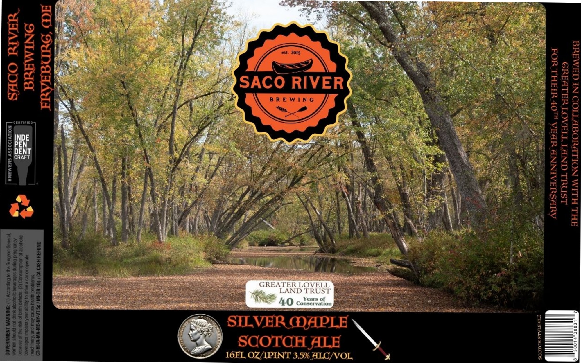 Greater Lovell 40 by Saco River Brewing - beer label