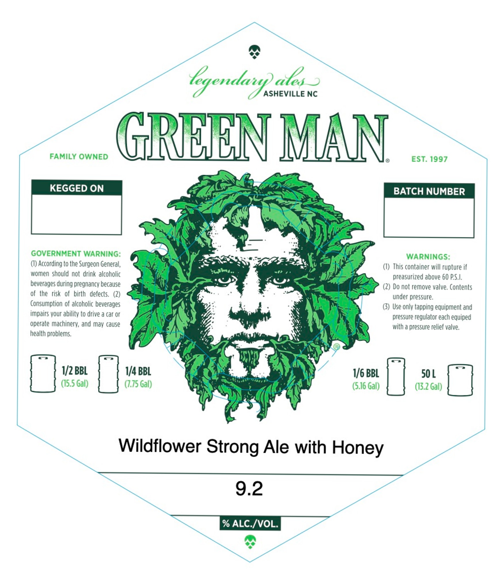 Green Man by Legendary Ales - beer label