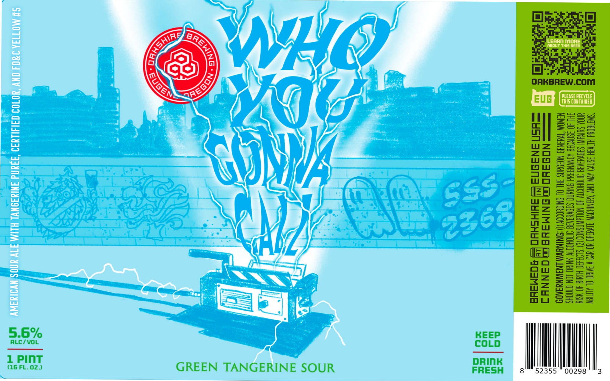 Green Tangerine Sour by Oakshire Brewing - beer label