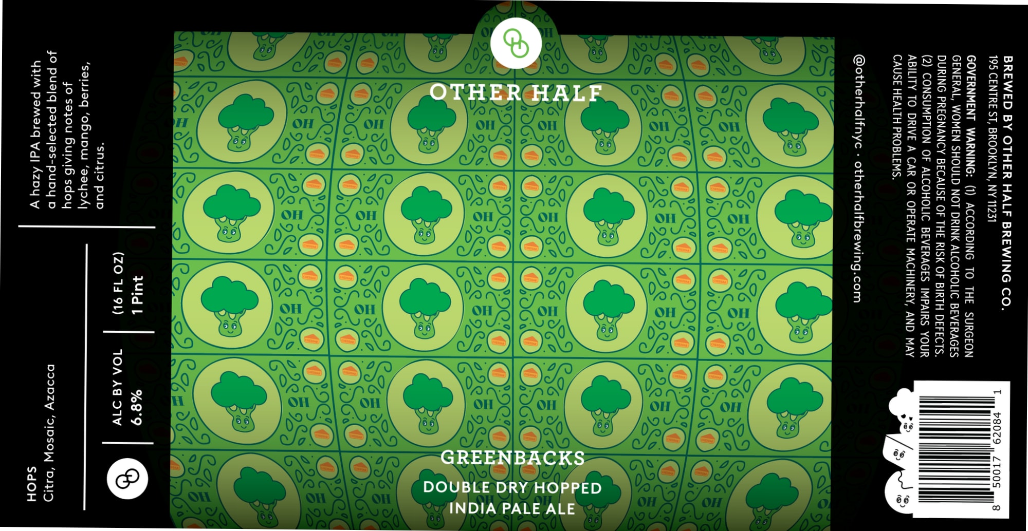 Greenbacks by Other Half Brewing Co. - beer label