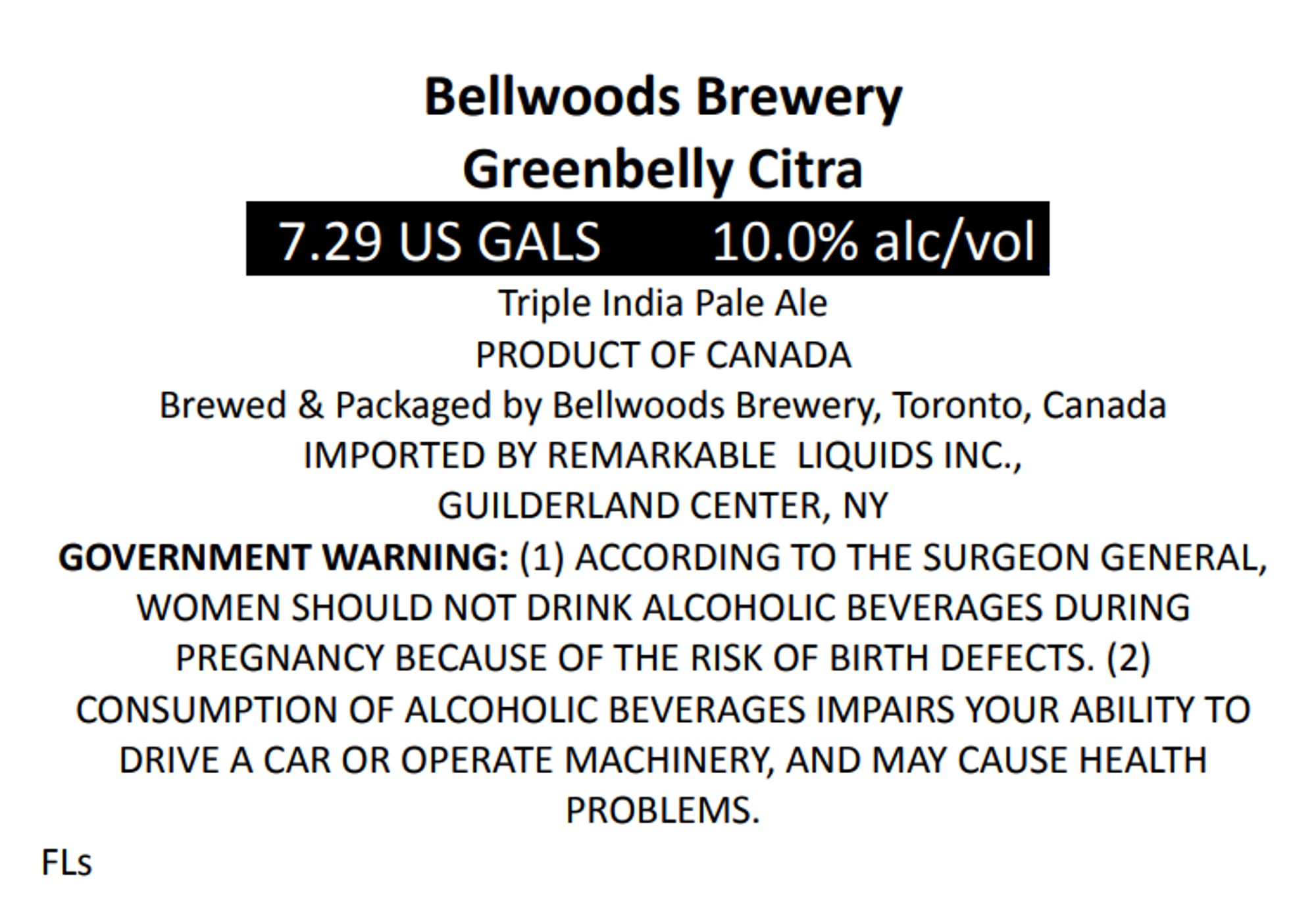 Greenbelly Citra by Bellwoods Brewery - beer label