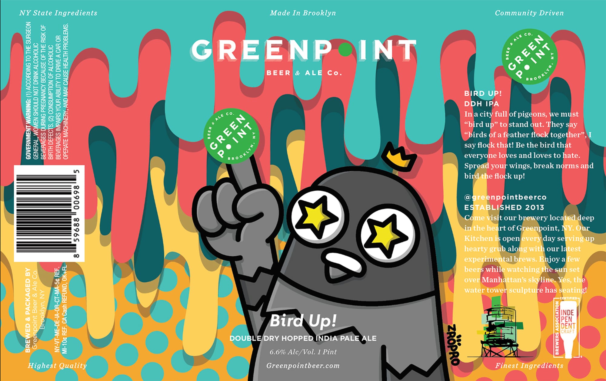 Bird Up! by Greenpoint Beer & Ale Co. - beer label