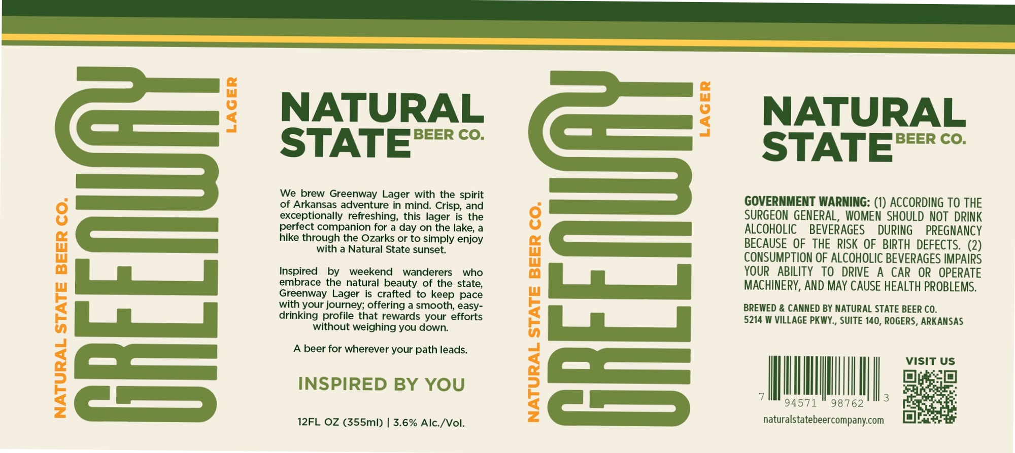 Greenway Lager by Natural State Beer Co. - beer label