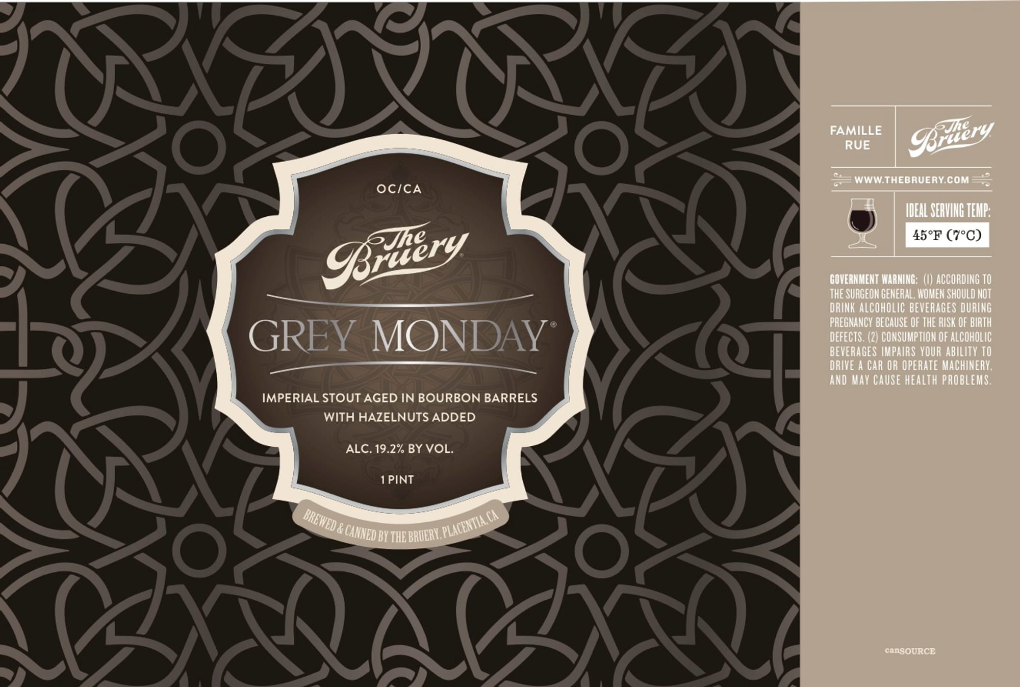 Grey Monday by The Bruery - beer label
