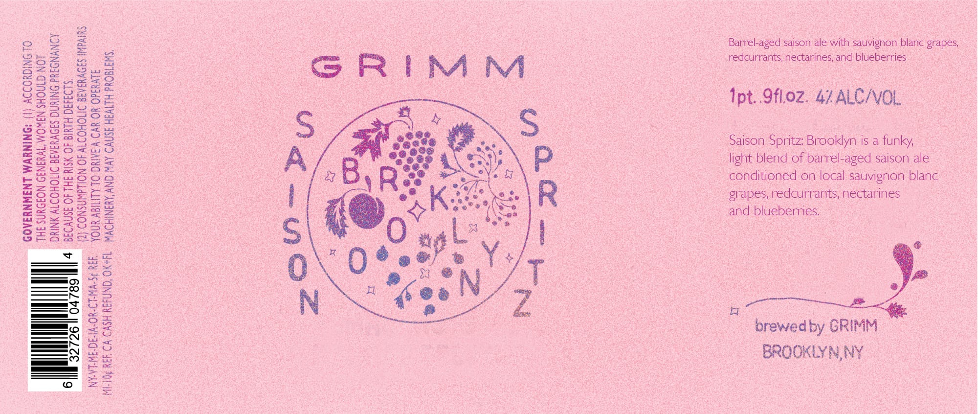 Saison Spritz by Grimm Artisanal Ales - beer label