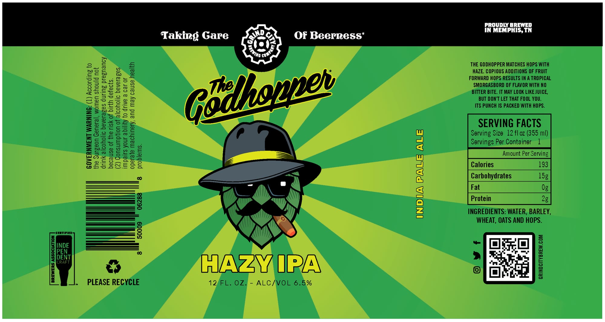 The Godhopper by Grind City Brewing - beer label