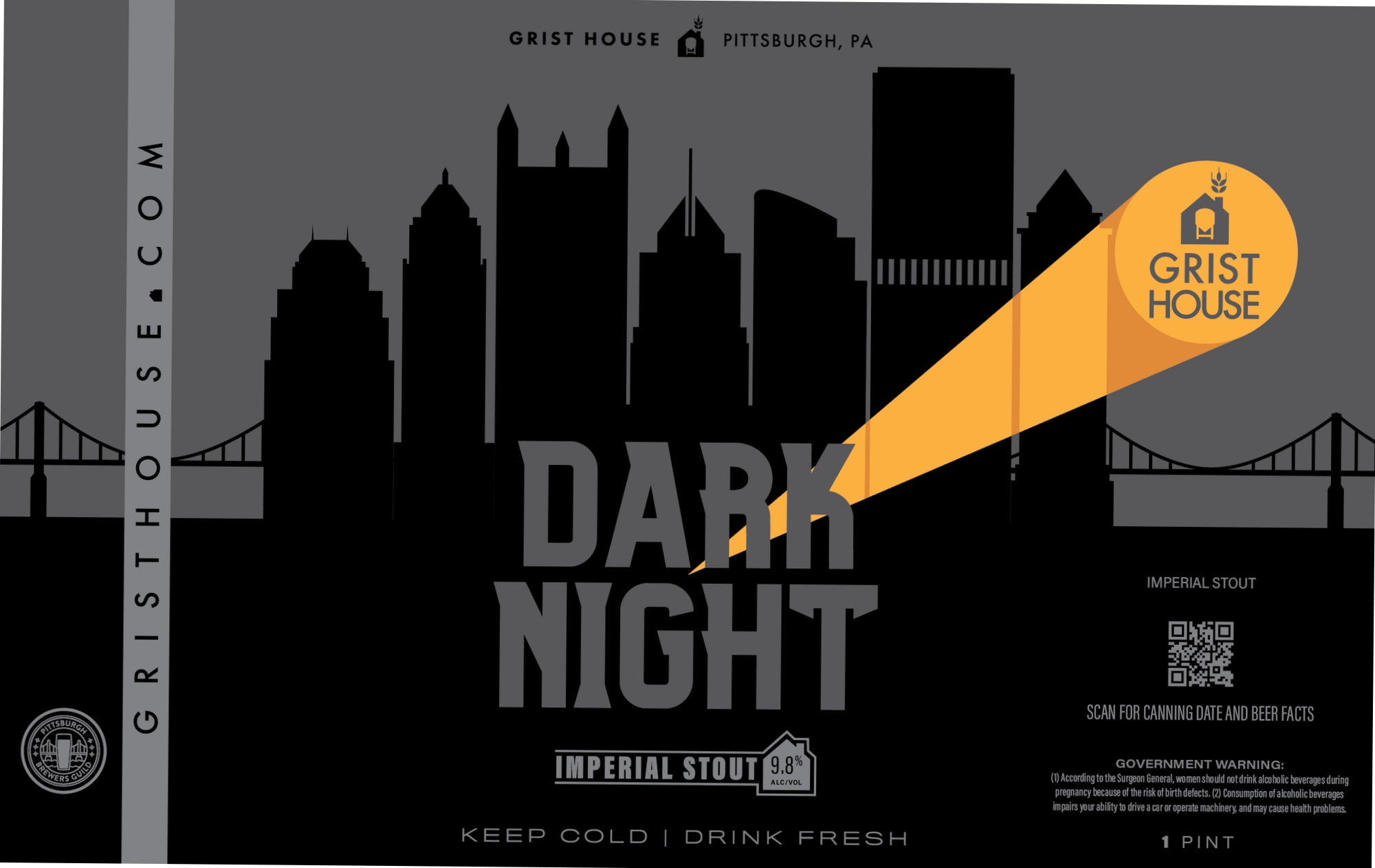 Dark Night by Grist House Craft Brewery - beer label